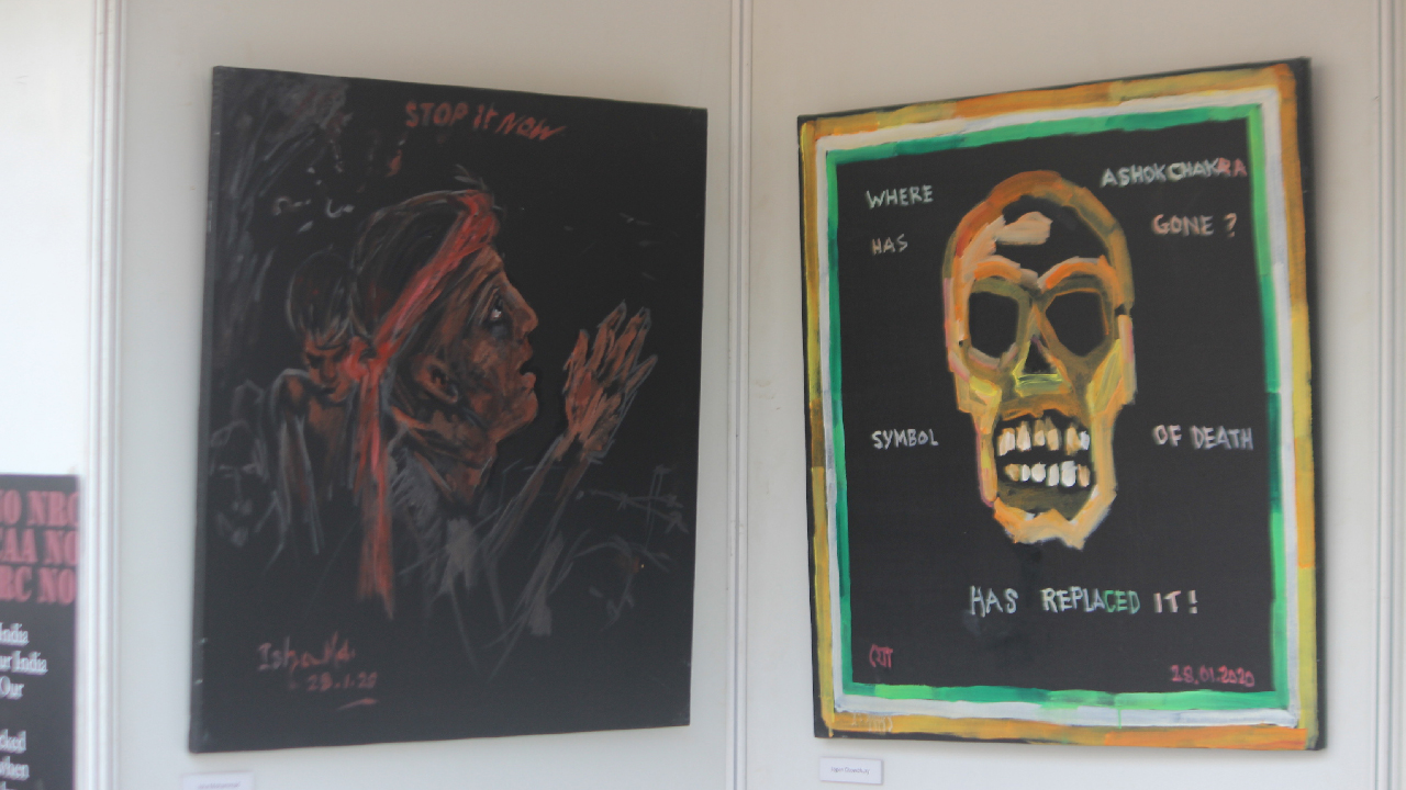 চিত্র প্রদর্শনীর মাধ্যমে সিএএর বিরুদ্ধে কলকাতায় অভিনব প্রতিবাদ