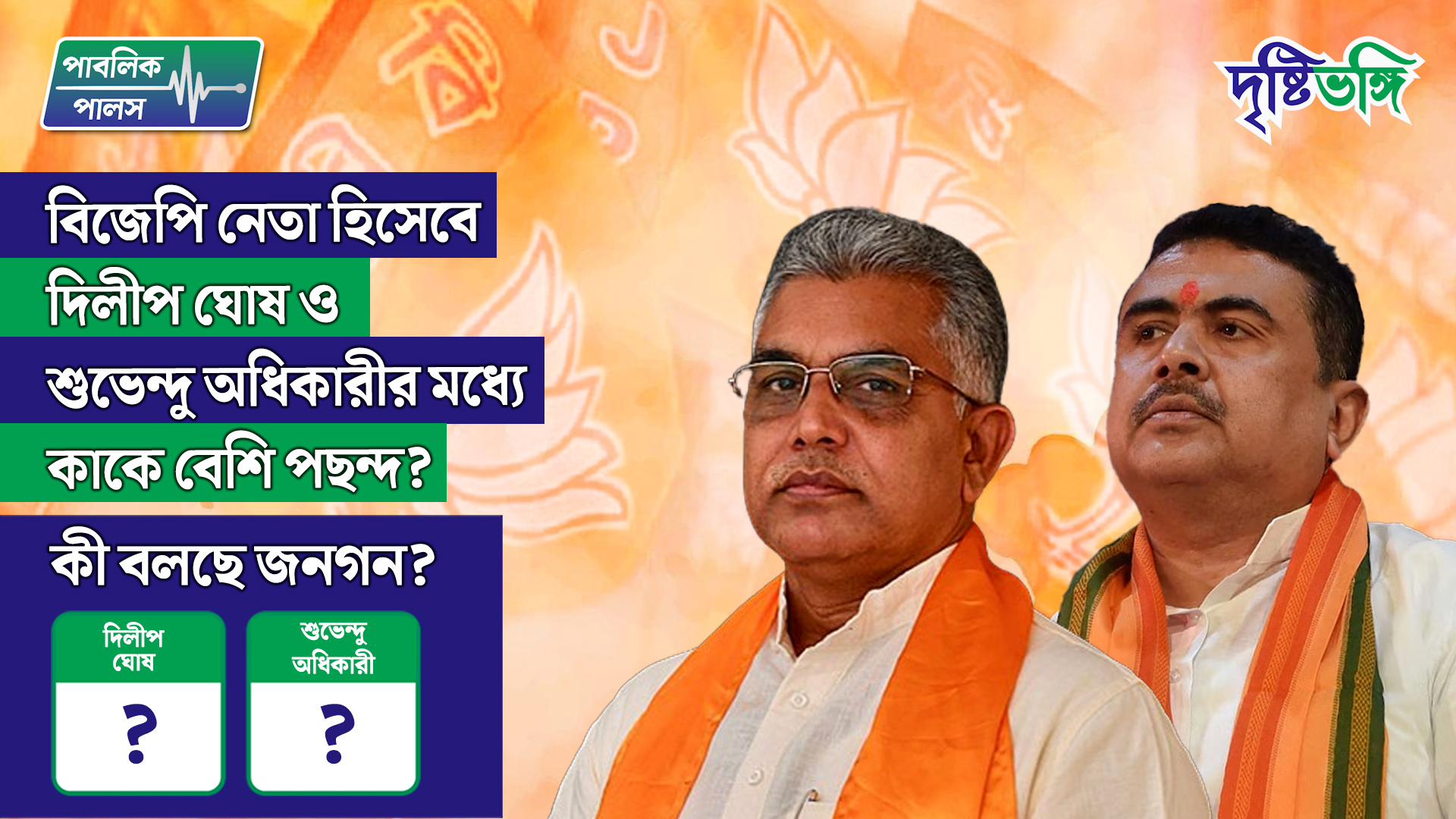 Public Pulse: বিজেপি নেতা হিসেবে দিলীপ ঘোষ ও শুভেন্দু অধিকারীর মধ্যে কাকে বেশি পছন্দ? কী বলছেন মানুষজন? দেখুন ভিডিও