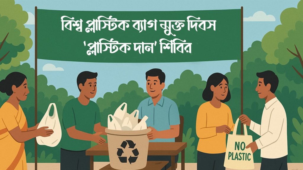 বিশ্ব প্লাস্টিক ব্যাগ মুক্ত দিবসে ‘প্লাস্টিক দান’ শিবির পঞ্চায়েতের