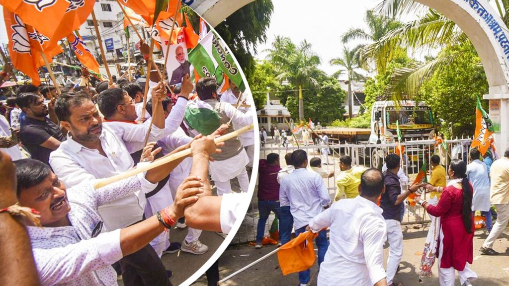 পাটনায় তুলকালাম! কংগ্রেস কার্যালয়ে ঢুকে ভাঙচুর, ‘গুন্ডামি’ বিজেপি কর্মীদের