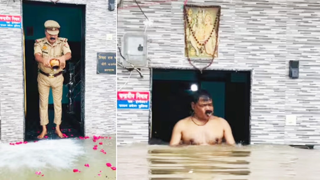 Prayagraj: যোগিরাজ্যের পুলিশের আজব কীর্তি, বন্যাকে দেখছেন “মা গঙ্গার আশীর্বাদ” রূপে