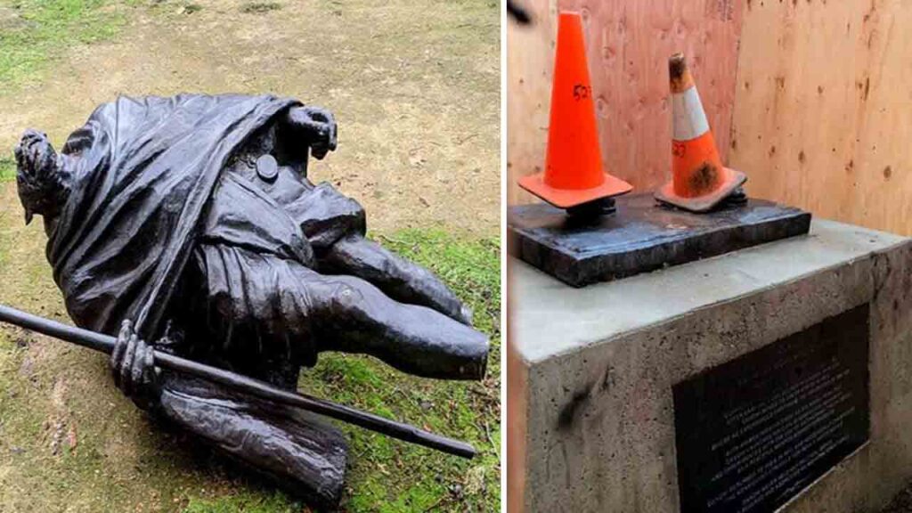 লন্ডনের ট্যাভিস্টক স্কোয়ারে গান্ধী মূর্তি ভাঙচুর, ভারতীয় হাইকমিশনের নিন্দা