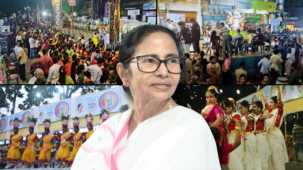 জেলাজুড়ে বিসর্জনের কার্নিভাল, উৎসবের শেষ লগ্নে আবেগঘন শোভাযাত্রার পোস্ট মমতার