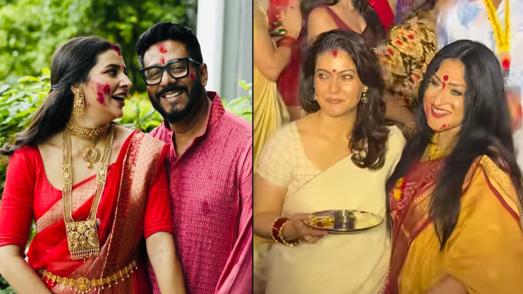 টলিউড-বলিউডে জমজমাট সিঁদুরখেলা, দশমীতে নজর কাড়লেন কারা?