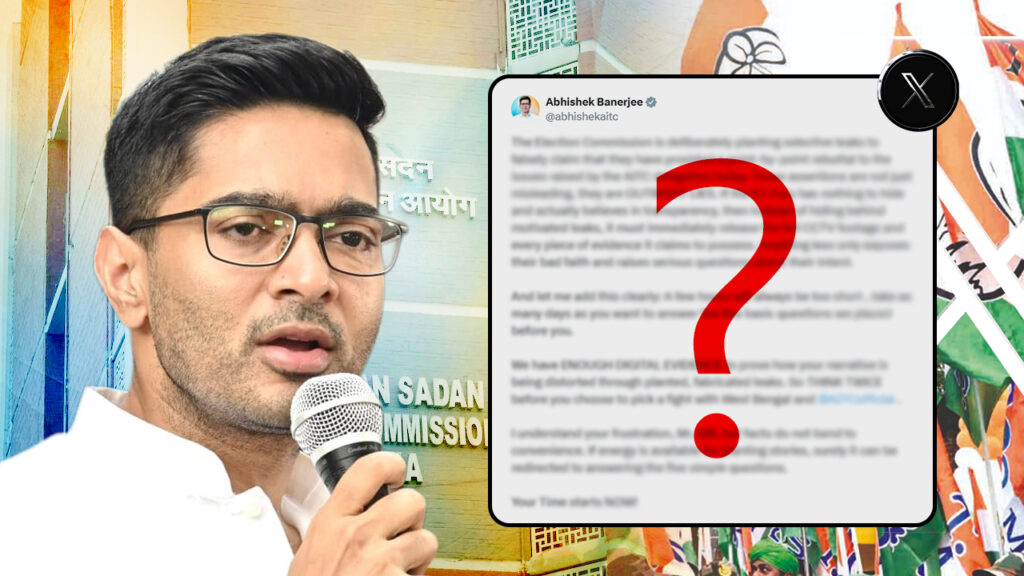 সব প্রমাণ ও CCTV ফুটেজ প্রকাশ করুন, ‘বিভ্রান্তিকর তথ্য’ নিয়ে কমিশনকে তোপ অভিষেকের