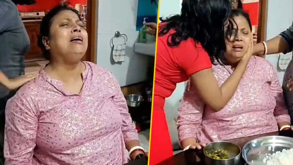 ভাতের থালা হাতে হাউহাউ করে কান্না, কমিশনকে দুষে ক্ষোভ উগরে দিলেন ‘কাজের চাপে অসুস্থ’ BLO সুমিতা