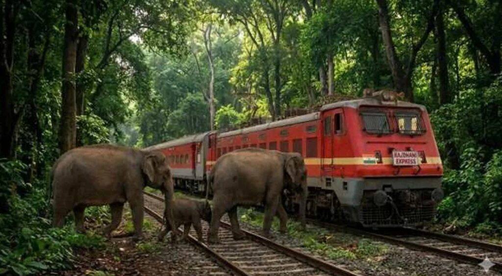 মাঝরাতে অসমে মর্মান্তিক দুর্ঘটনা, রাজধানী এক্সপ্রেসের ধাক্কায় মৃত্যু ৮ হাতির