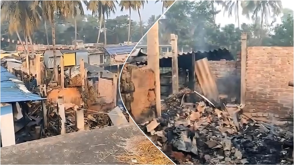 বড়দিনের রাতে ভয়াবহ অগ্নিকাণ্ড, দীঘার অদূরে পুড়ে ছাই তিনটি দোকান