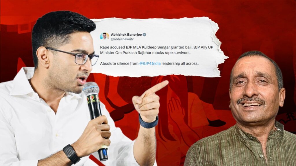 উন্নাও ধর্ষণ কাণ্ডে সেঙ্গারের জামিন, নির্যাতিতাকে মন্ত্রীর বিদ্রুপ! ‘নারী সুরক্ষা’ নিয়ে BJP-কে তুলোধোনা অভিষেকের