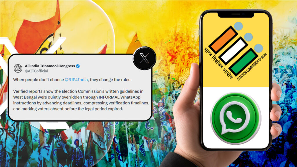 SIR in Bengal: হোয়াটসঅ্যাপে ‘বেআইনি’ নির্দেশ! কমিশনের বিরুদ্ধে সরব তৃণমূল