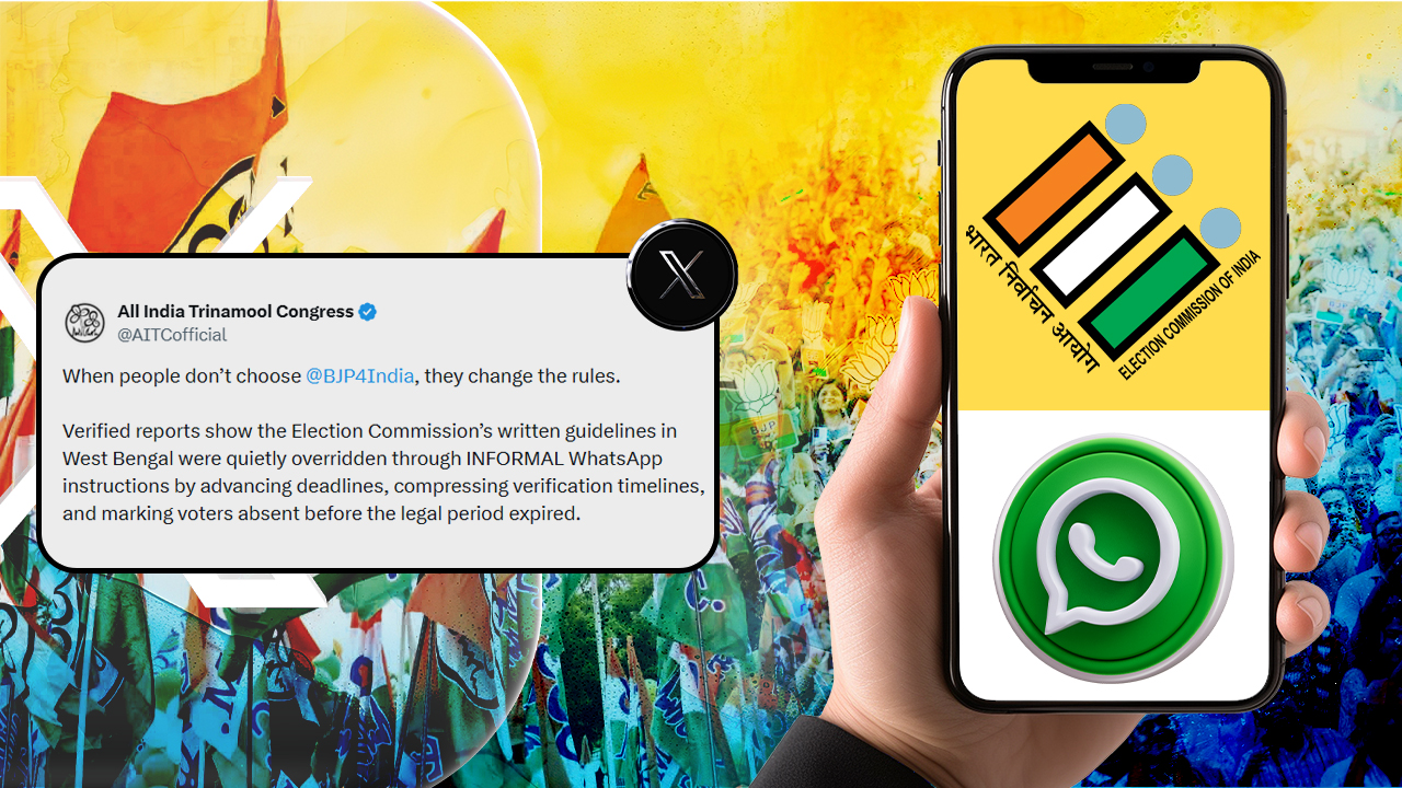 SIR in Bengal: হোয়াটসঅ্যাপে ‘বেআইনি’ নির্দেশ! কমিশনের বিরুদ্ধে সরব তৃণমূল
